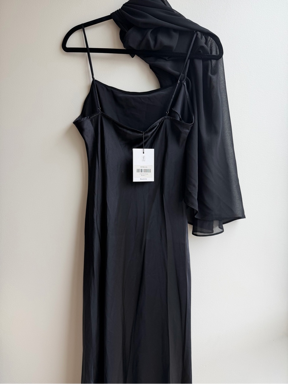 NEW NWT Reformation Lilibeth Silk Dress, Black, sz Large - Picture 9 of 14